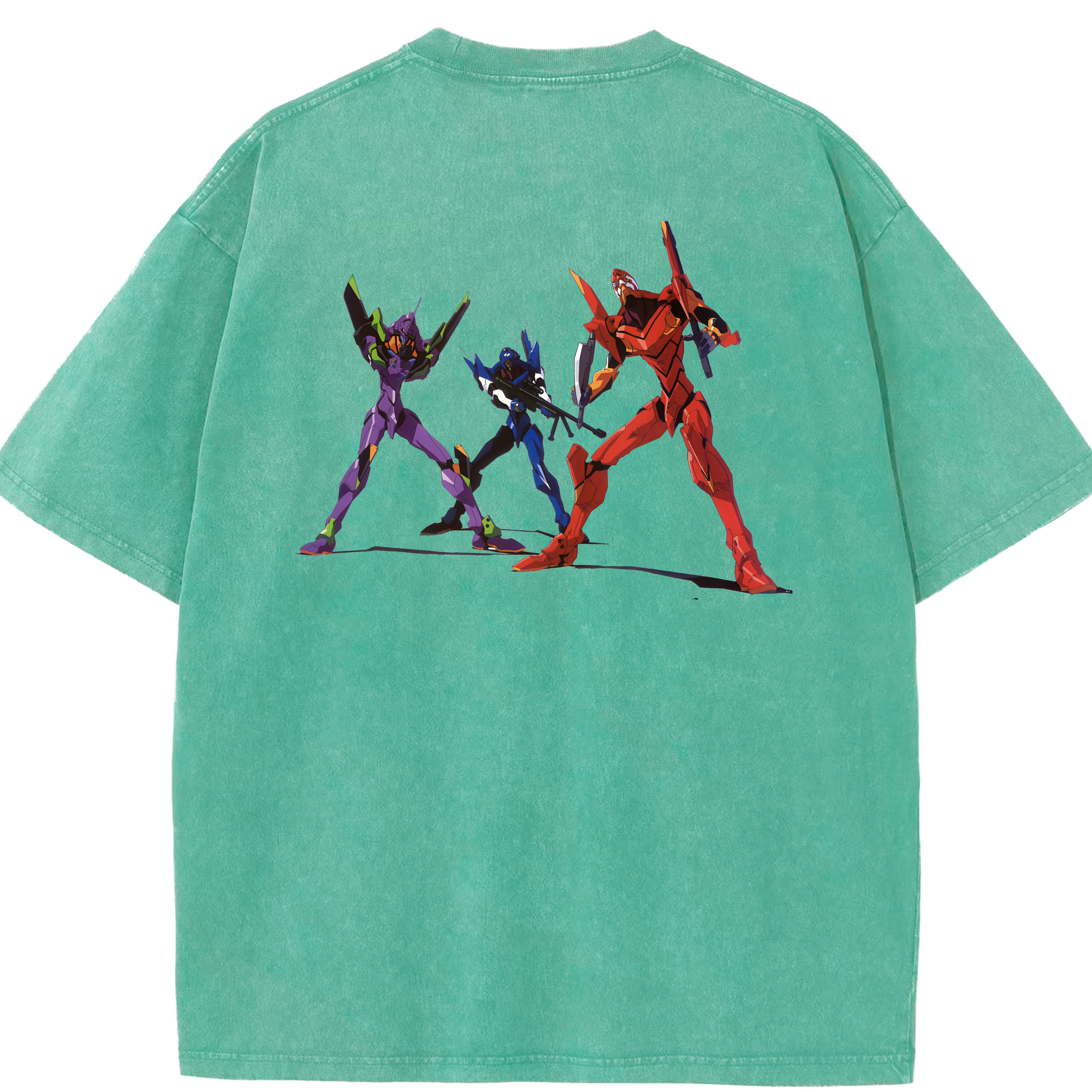 （画像用） EVA 新世紀エヴァンゲリオン 綿100% ヴィンテージ風 半袖Tシャツ（背面プリント）